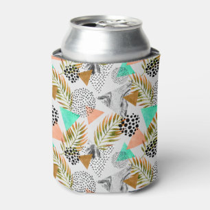 Rafraîchisseur Pour Canette Motif tropical géométrique abstrait de feuille