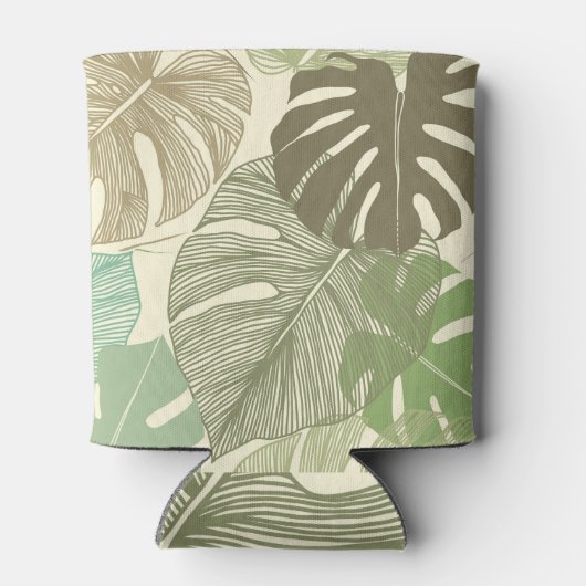 Rafraîchisseur Pour Canette Motif Tropical Monstera Retro à main (Dos)