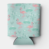 Rafraîchisseur Pour Canette Motif vert Flamants roses rose Pastel (Devant)