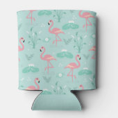 Rafraîchisseur Pour Canette Motif vert Flamants roses rose Pastel (Dos)