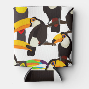 Rafraîchisseur Pour Canette Motif Vintage des oiseaux tropicaux du Toucan