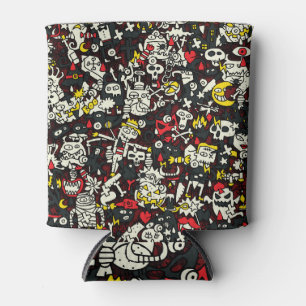 Rafraîchisseur Pour Canette Motif Vintage Halloween Mini Doodle