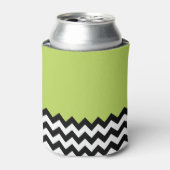 Rafraîchisseur Pour Canette Motif Zigzag noir et blanc, Chevron, Vert (Can devant)