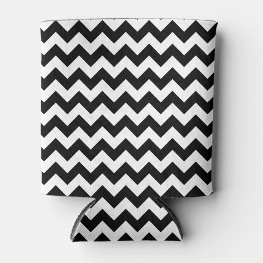Rafraîchisseur Pour Canette Motif Zigzag noir et blanc, Motif Chevron (Devant)