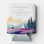 Rafraîchisseur Pour Canette Mountain Country Lilac Fields Mariage paysager (Dos)