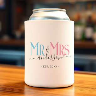 Rafraîchisseur Pour Canette Mr & Mrs NewlyWedding Wedding Favor Merci