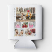 Rafraîchisseur Pour Canette Multiphoto Collage moderne Nom personnalisé (Dos)