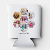 Rafraîchisseur Pour Canette Multiphoto Collage moderne Nom personnalisé (Dos)