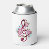 Rafraîchisseur Pour Canette Musical treble clef notes with sakura flowers (Can devant)