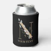 Rafraîchisseur Pour Canette N monogramme floral personnalisé (Can devant)