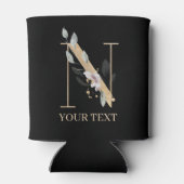 Rafraîchisseur Pour Canette N monogramme floral personnalisé (Dos)