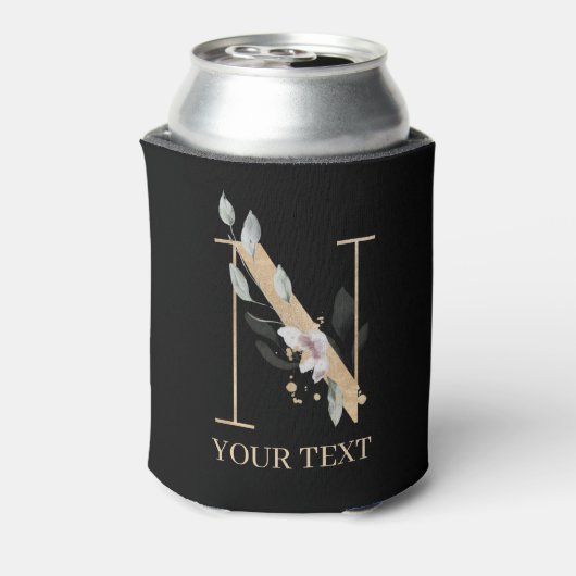 Rafraîchisseur Pour Canette N monogramme floral personnalisé (Can Dos)