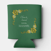 Rafraîchisseur Pour Canette Names Date Message Emerald Green & Gold  (Dos)