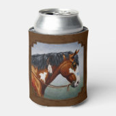 Rafraîchisseur Pour Canette Natif Américain Bay Pinto Horse Brown (Can devant)