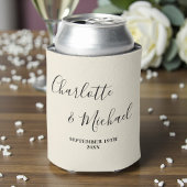 Rafraîchisseur Pour Canette Natural White Script Minimalist Wedding