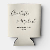 Rafraîchisseur Pour Canette Natural White Script Minimalist Wedding (Devant)