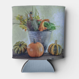 Rafraîchisseur Pour Canette Nature morte d'automne avec citrouilles, fleurs
