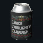 Rafraîchisseur Pour Canette Naughty Nice juif Père Noël laide Noël Hanoukka<br><div class="desc">Naughty Nice juif Père Noël laide Noël Hanoukka</div>