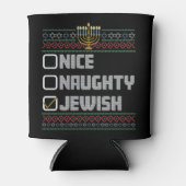 Rafraîchisseur Pour Canette Naughty Nice juif Père Noël laide Noël Hanoukka (Devant)