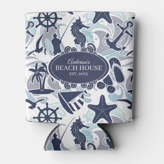 Rafraîchisseur Pour Canette Nautical Beach (Devant)