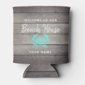 Rafraîchisseur Pour Canette Nautical Beach House Crabe Turquoise rustique Pers (Devant)