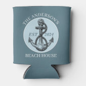 Rafraîchisseur Pour Canette Nautical Boat Beach House Ancre Nom de famille Est (Devant)