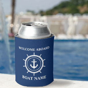 Rafraîchisseur Pour Canette Nautical Boat Name Ancre Rope Helm Bienvenue à bo