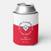 Rafraîchisseur Pour Canette Nautique Rouge moderne Monogram Lake House Can Coo (Can Dos)