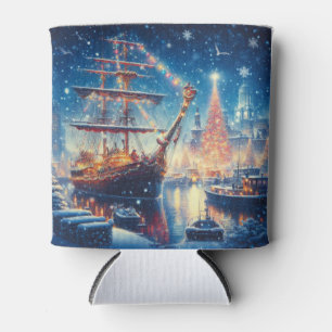 Rafraîchisseur Pour Canette Navire à quai Noël/hiver