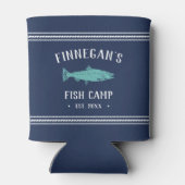 Rafraîchisseur Pour Canette Navy & Aqua Rustic Fishing Cabin Personalized (Dos)