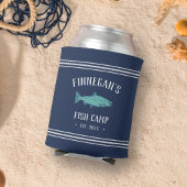 Rafraîchisseur Pour Canette Navy & Aqua Rustic Fishing Cabin Personalized