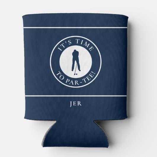 Rafraîchisseur Pour Canette Navy Blue Its Time to Par Tee Personalized Golfer (Dos)