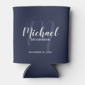 Rafraîchisseur Pour Canette Navy Blue Modern Script Cuomsmen personnalisé (Devant)