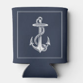 Rafraîchisseur Pour Canette Navy Blue Nautical Anchor Wedding (Dos)