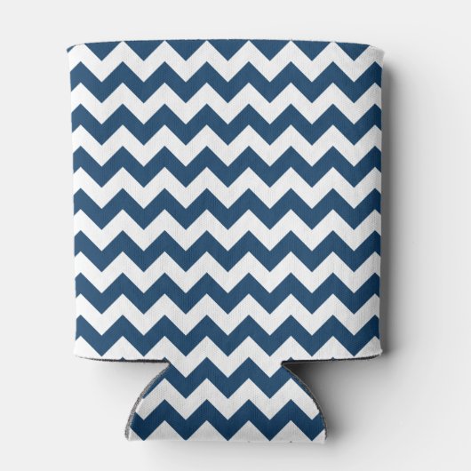 Rafraîchisseur Pour Canette Navy Zigzag, Navy Chevron, Motif géométrique (Dos)