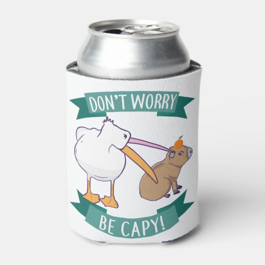 Rafraîchisseur Pour Canette Ne t'inquiète pas, sois Capy. Capybara Orange sans (Can devant)