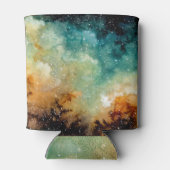 Rafraîchisseur Pour Canette Nebula jaune vif, ciel bleu aquarelle. (Dos)