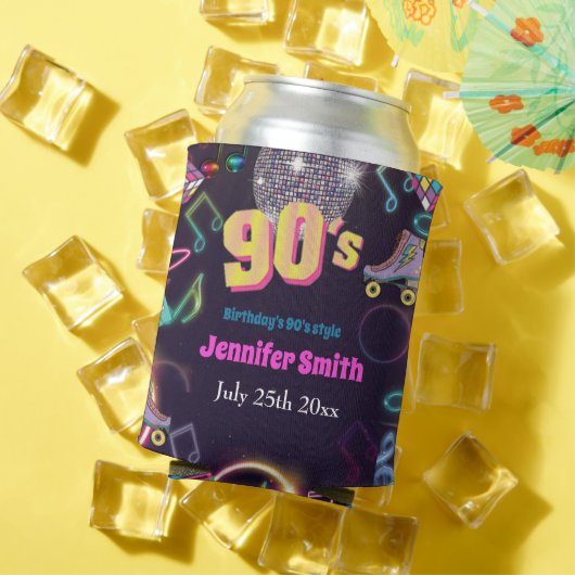 Rafraîchisseur Pour Canette Neon Disco Vibes des années 90 Stytle (Été in situ)