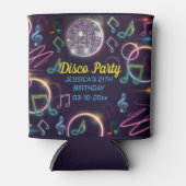 Rafraîchisseur Pour Canette Neon Glow Disco Dance Anniversaire (Devant)