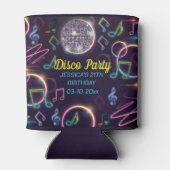 Rafraîchisseur Pour Canette Neon Glow Disco Dance Anniversaire (Dos)