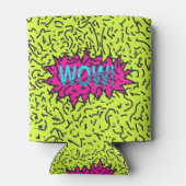 Rafraîchisseur Pour Canette Neon Retro 80's 90's Scribbled Wow! Typographie (Dos)