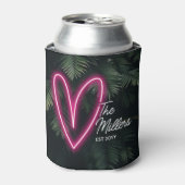 Rafraîchisseur Pour Canette Neon Tropical Palm Love Wedding Favor (Can devant)