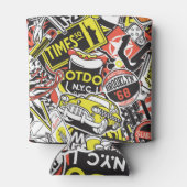 Rafraîchisseur Pour Canette New York urbain : patchwork autocollant. (Dos)