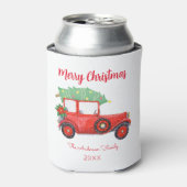 Rafraîchisseur Pour Canette Noël Arbre Rouge Blanc Vacances (Can devant)