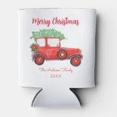 Rafraîchisseur Pour Canette Noël Arbre Rouge Blanc Vacances (Devant)