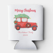 Rafraîchisseur Pour Canette Noël Arbre Rouge Blanc Vacances (Dos)