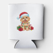 Rafraîchisseur Pour Canette Noël Éclairage Santa Chapeau Maltipoo Chien Noël (Devant)