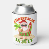 Rafraîchisseur Pour Canette Noël en juillet Père Noël avec Surfboard (Can devant)