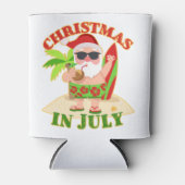 Rafraîchisseur Pour Canette Noël en juillet Père Noël avec Surfboard (Devant)