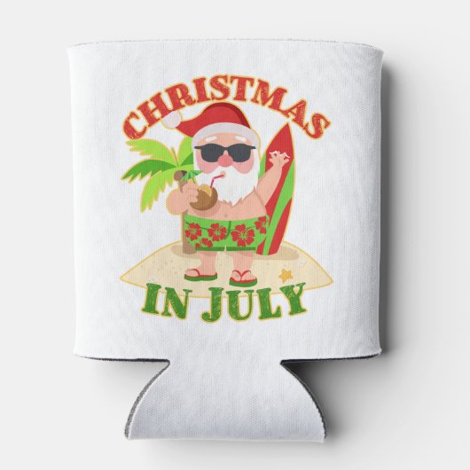 Rafraîchisseur Pour Canette Noël en juillet Père Noël avec Surfboard (Dos)